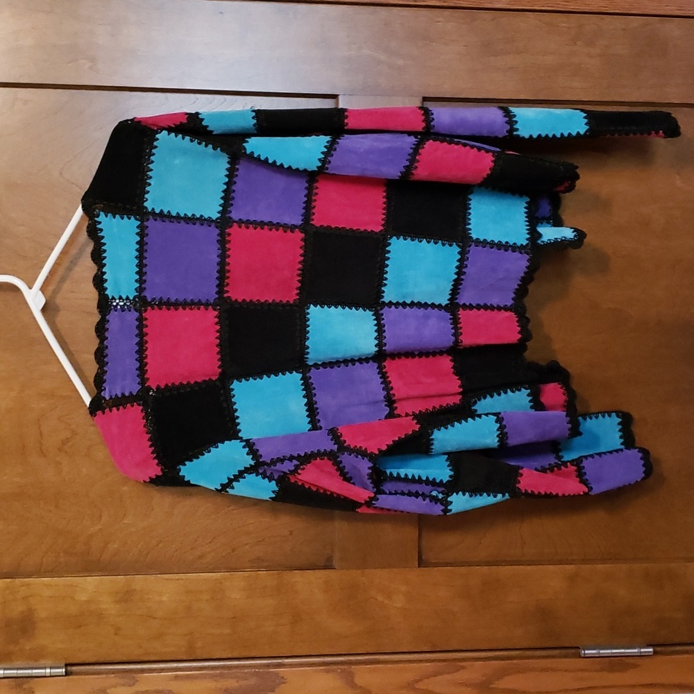 Suede And Crocheted Patchwork Jacket With Crochet… - image 2